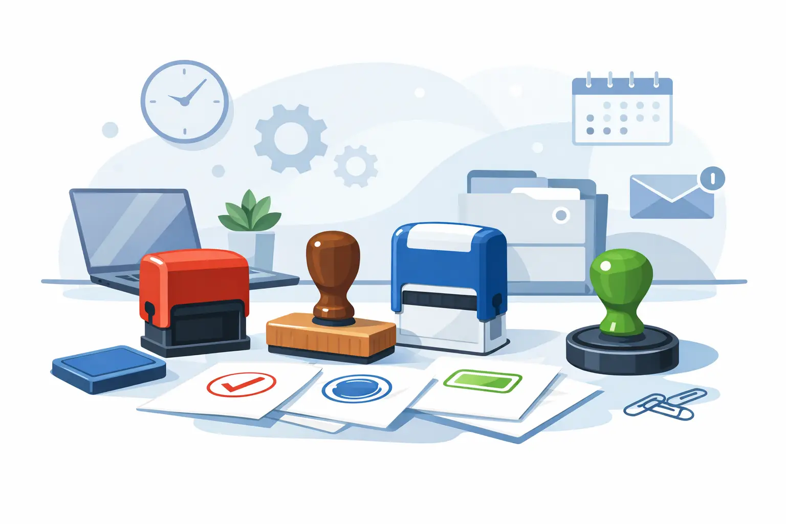 12 Office Admin Stamp Examples for Busy Teams