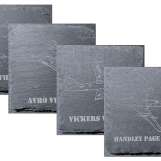 Vintage Aircraft Slate Coaster Set, V-Bomber Collection, 4-Piece