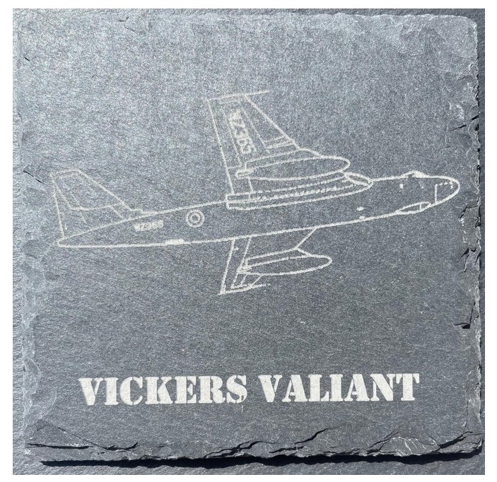 Vintage Aircraft Slate Coaster Set, V-Bomber Collection, 4-Piece - Image 3