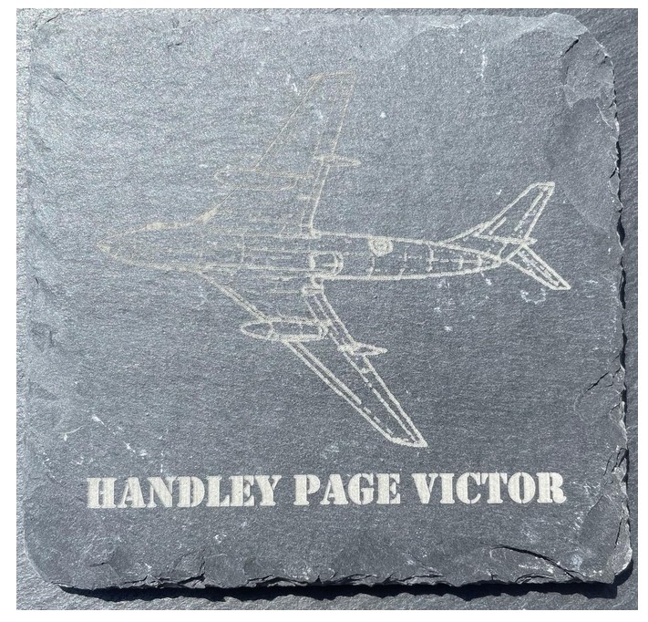 Vintage Aircraft Slate Coaster Set, V-Bomber Collection, 4-Piece - Image 4