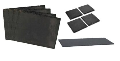 Natural Slate Dining Set with Welsh Dragon Design, 4 Placemats 30x20cm, 4 Coasters 10x10cm, 1 Serving Platter 30x12cm - Image 4