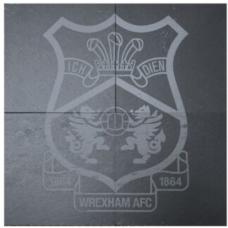 Wrexham AFC Licensed Merchandise | Set of 4 slate coasters | Put together to form club crest | 10cn x 10cm each coaster