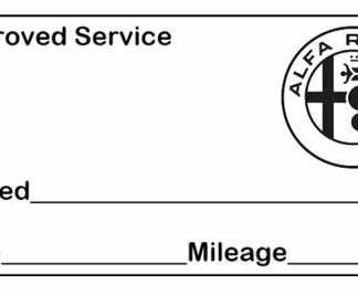 Alfa Romeo Approved Garage Service Stamp - 38mm x 14mm