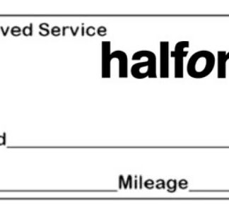 Halfords Approved Garage Service Stamp - 38mm x 14mm