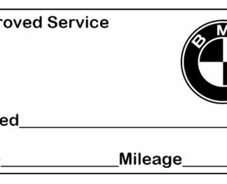 BMW Approved Garage Service Stamp - 38mm x 14mm
