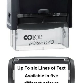 58mm x 22mm - Self-inking Personalised Rubber Stamp With Black Ink - Five Lines Of Text