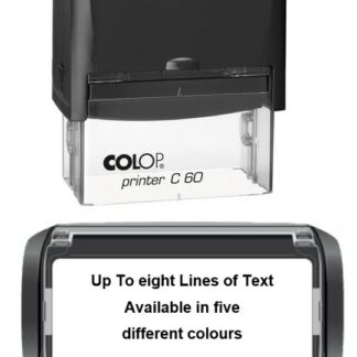 76mm x 37mm - Self-inking Personalised Rubber Stamp With Black Ink - Eight Lines Of Text