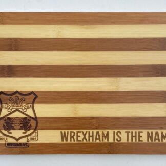 Wrexham AFC Bamboo Chopping Board Club Crest, Licensed Merchandise to Handy Stamps Ltd | 34cm x 24cm