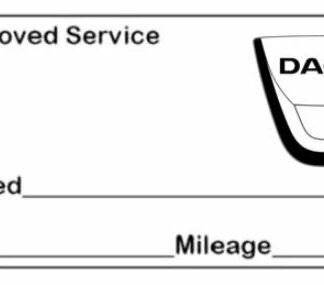 Dacia Approved Garage Service Stamp - 38mm x 14mm