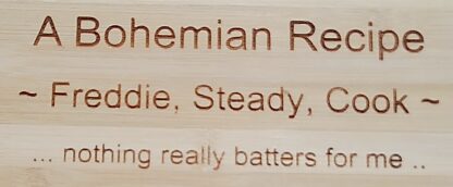 Freddie Mercury - Bohemian Recipe Bamboo Cutting Board with Musical Design, 34 cm x 24 cm Wooden Chopping Block, Decorative Kitchen Board - Image 4