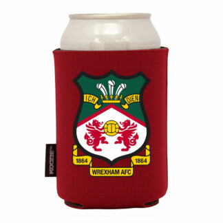 Handy Stamps UK Official Wrexham AFC Can Cooler, Red Foam Insulated Drinks Sleeve for 330ml Cans, Championship Football Club Crest Design