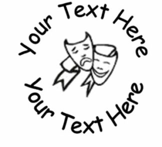 Drama masks - 22mm Personalised School Teacher Stamp