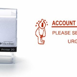 ACCOUNT OVERDUE - 38mm x 14mm Office Stamp Red Ink