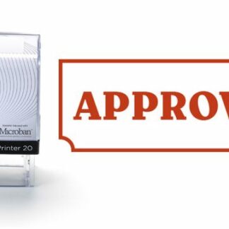 APPROVED - 38mm x 14mm Office Stamp Red Ink