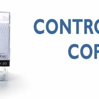 CONTROLLED COPY - 38mm x 14mm Office Stamp Blue Ink