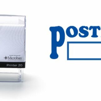 POSTED - 38mm x 14mm Office Stamp Blue Ink