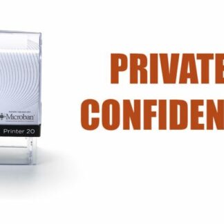 PRIVATE & CONFIDENTIAL - 38mm x 14mm Office Stamp Red Ink
