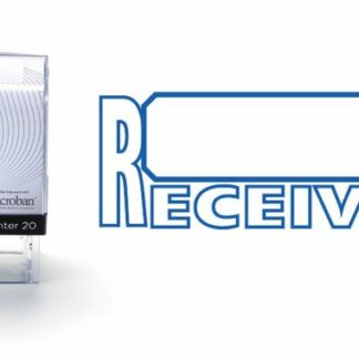 RECEIVED - 38mm x 14mm Office Stamp Blue Ink