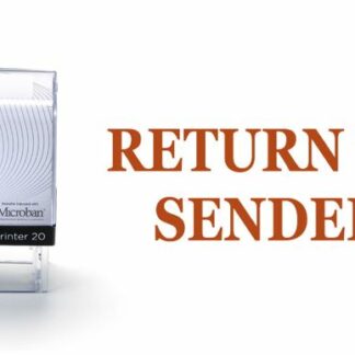 RETURN TO SENDER - 38mm x 14mm Office Stamp Red Ink