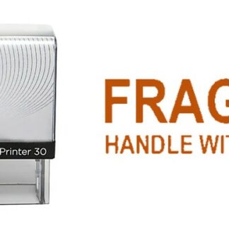 FRAGILE HANDLE WITH CARE - 38mm x 14mm Office Stamp Red Ink
