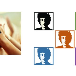 BOB DYLAN Hand Stamp - Ideal for events/parties etc. 28mm x 28mm Choice of colours