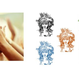 TINA TURNER Hand Stamp - Ideal for events/parties etc. 28mm x 28mm Choice of colours