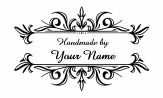 Handmade by 'your name' - Large 76mm x 37mm self inking stamp in a range of colours