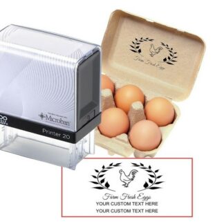 personalised egg carton stamp self inking rubber stamp