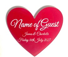 Personalised Heart Shape Wedding Day Name Place Setting Set of 10 - Image 2
