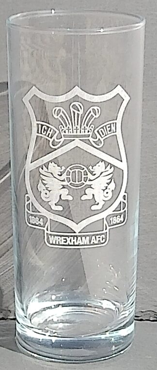 Handy Stamps Wrexham AFC Hi Ball Glass, Football Club Crest, 360ml, Clear Glass Tumbler