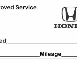Honda Approved Garage Service Stamp - 38mm x 14mm