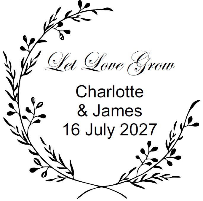 Personalised Save the Date Wedding Stamp 43mm Dia, Choice of Designs - Image 5