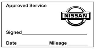 Nissan Approved Garage Service Stamp - 38mm x 14mm