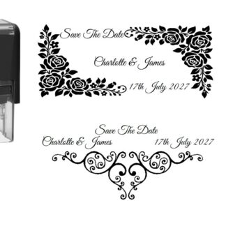 Personalised Save the Date Wedding Self-Inking Stamp, 69 x 30mm