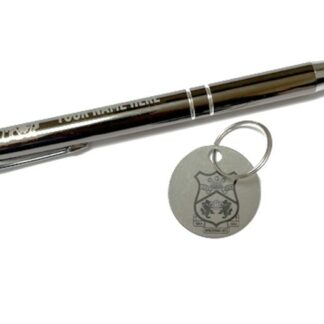 Wrexham AFC Personalised Metal Pen and Keyring Set, Laser Engraved Club Crest, Unisex