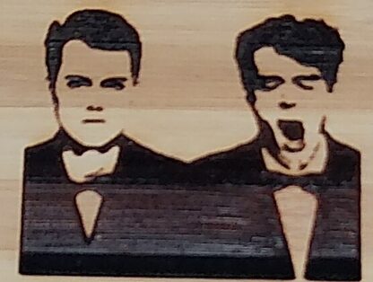 Novelty Pet Shop Boys Themed Bamboo Chopping/Serving Board with Engraved Design, Large Kitchen Board (34 cm x 24 cm) with Hanging Ring, 'West End Grills' Quote - Image 3