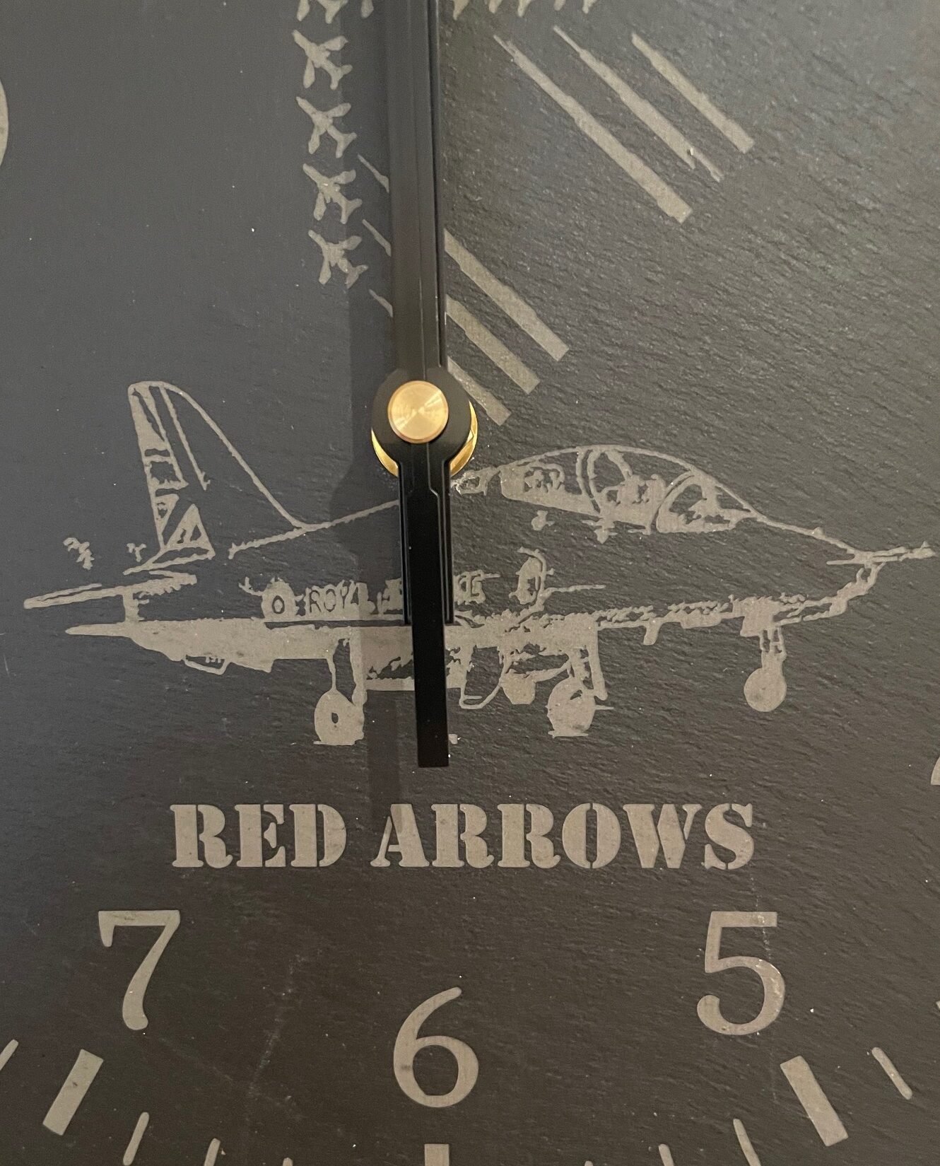 Red Arrows Slate Wall Clock, 25 cm, Black - Image 2