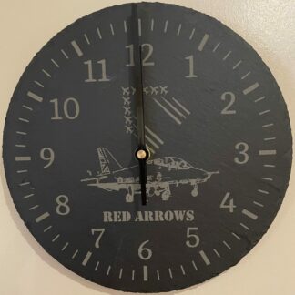 Red Arrows Slate Wall Clock, 25 cm, Black