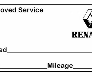 Renault Approved Garage Service Stamp - 38mm x 14mm