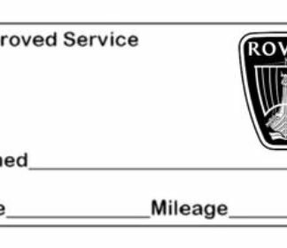 Rover Approved Garage Service Stamp - 38mm x 14mm