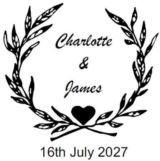 Personalised Save the Date Wedding Stamp 43mm Dia, Choice of Designs - Image 3