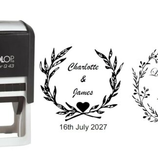 Personalised Save the Date Wedding Stamp 43mm Dia, Choice of Designs