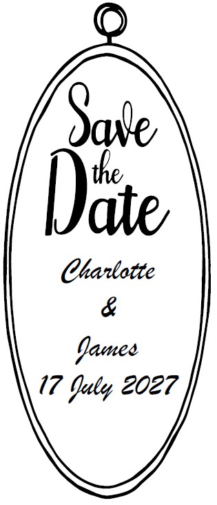 Personalised Save the Date Wedding Self-Inking Stamp, 69 x 30mm - Image 5