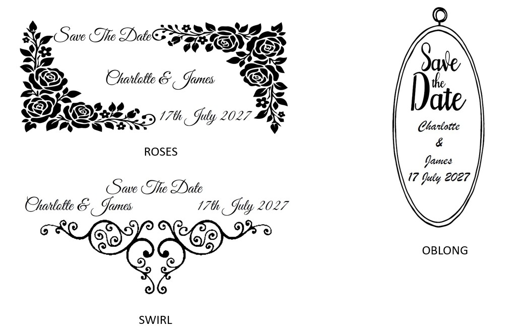 Personalised Save the Date Wedding Self-Inking Stamp, 69 x 30mm - Image 2