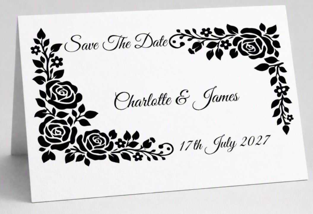 Personalised Save the Date Wedding Self-Inking Stamp, 69 x 30mm - Image 6