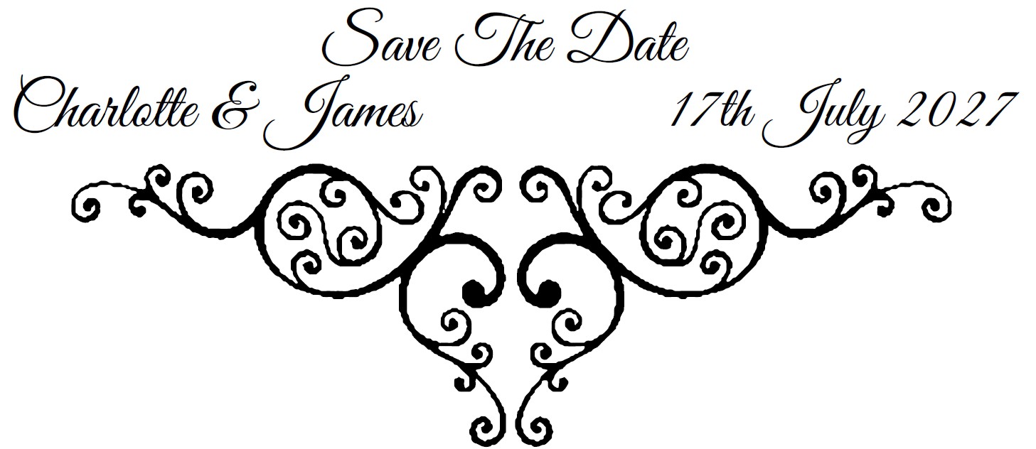 Personalised Save the Date Wedding Self-Inking Stamp, 69 x 30mm - Image 4