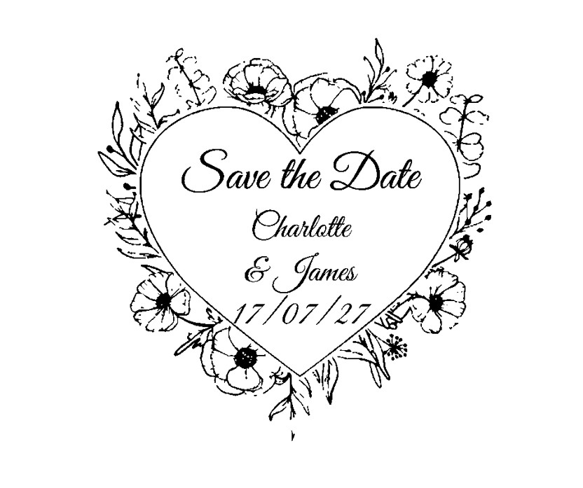 Personalised Save the Date Wedding Stamp 43mm Dia, Choice of Designs - Image 6