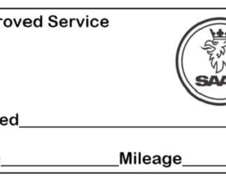 Saab Approved Garage Service Stamp - 38mm x 14mm Saab