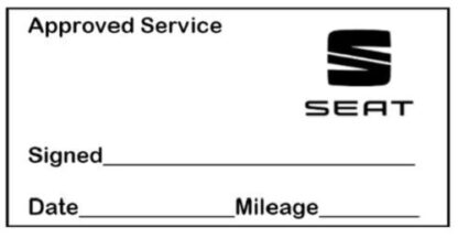 Seat Approved Garage Service Stamp - 38mm x 14mm