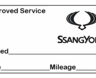 Ssangyong Approved Garage Service Stamp - 38mm x 14mm